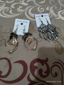 COMBO...Elegant Gold &amp; Black Statement Earrings