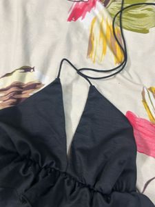 Black Halter Neck Crop Top