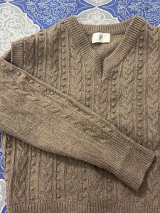 Cozy Cable Knit V-Neck Sweater