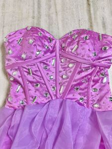 Sparkling Lavender Dress Strapless