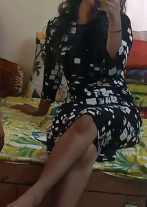 Chic Geometric Print Midi Dress