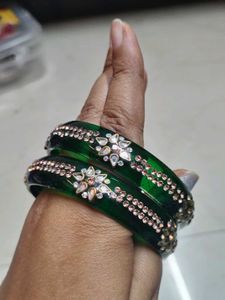 Beautiful Green Enamel Bangles