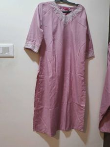 Elegant Pink Kurta Pant With Dupatta Set