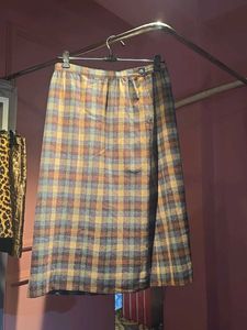 Vintage Plaid Midi Skirt