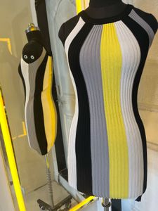 Striped Ribbed Bodycon Dress