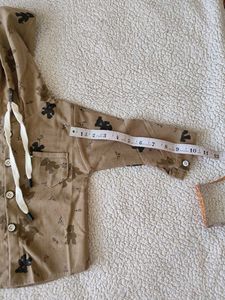 Adorable Teddy Bear Print Hooded Shirt