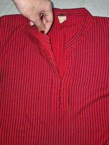 Red Striped Kurta