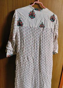 Melange White Kurta with Diamond Print