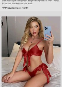 Women's Sexy Lace Sleeveless Split Long Mesh