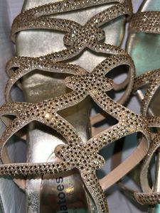 Sparkling Gold Strappy Heels