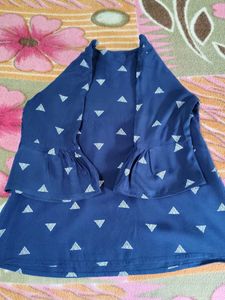 Stylish Navy Blue Triangle Print Dress