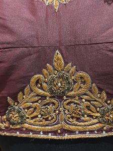Beautiful Two Tone Brown And Maroon Hand Work