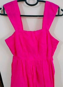 🎀Pure Cotton Pink Sleeveless Bow Dress🎀