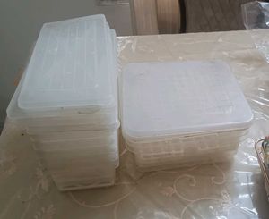 Set of Clear Plastic Storage Containers