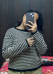 Chic Striped Long Sleeve Top