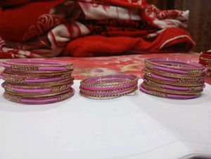 Pink & Gold Bangle Set
