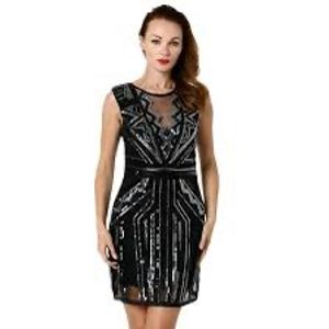 BOUTIQUE SEQUIN CAP SLEEVE SHIFT PARTY DRESS