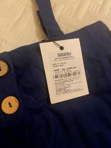 Navy Dungaree Maxi Skirt