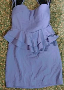 Blue Peplum Mini Dress