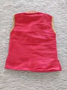 Pink And Golden Kurta Set ( Boys) | Chest 20| Leng