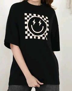 Shein Drop Shoulder Graphic Chest Print Crew Tshir