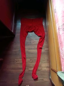 Vibrant Red Ethnic Leggings