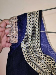 Pink Saree With Embroidered Blouse