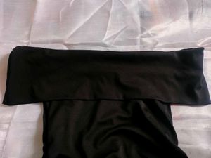 Chic Off-Shoulder Ruched Black Top