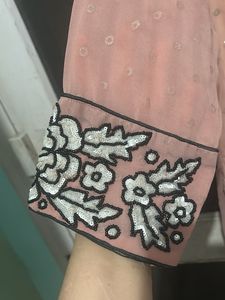 Peach Embroidered Kurta