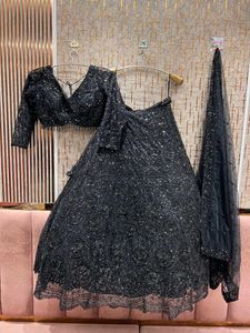 Stunning Black Sequined Lehenga Choli
