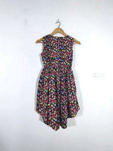 Black Floral Print Dress (Girl's)