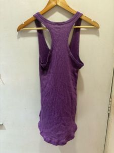 Sparkly Purple Ribbed Tank Top