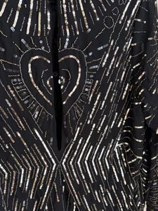 Imported Sequin Embellished Black Party Dress