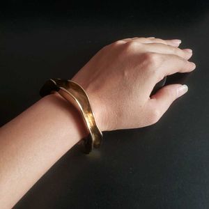 Abstract Gold Cuff Bracelet