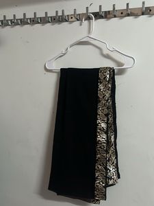 Elegant Black &amp; Gold Embroidered Suit