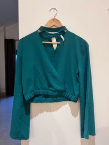 Stylish Emerald Green Crop Top