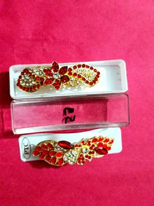 Vintage Rhinestone Hair Clips (Set of 5)