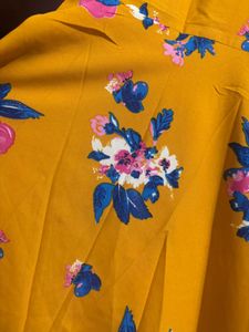 Floral Print Mustard Sleeveless Dress