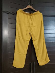 Women Straight Yellow Ethnic Pants