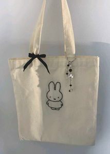 Cute Embroidered Bunny Tote Bag