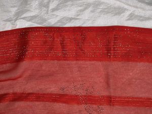 Elegant Red Striped Saree