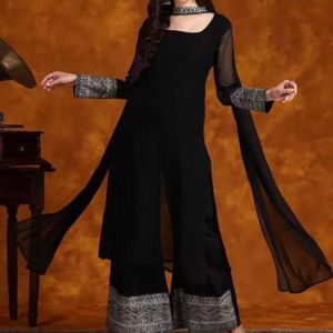 Elegant Black Sharara Set