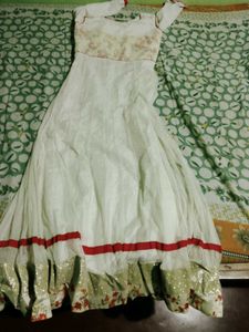 Elegant White Embroidered Anarkali Gown