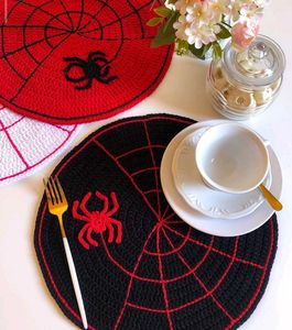 Spider-Man Crochet Placemat with Spider Applique