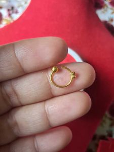 Elegant Gold Nose Pin with double stone