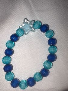 Blue Beaded Star Charm Bracelet
