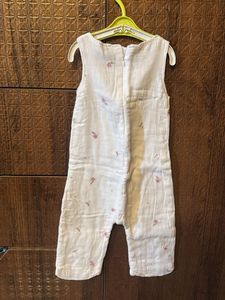 Cute White Romper with Floral Print