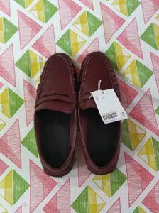 H&M Classic Burgundy Leather Loafers