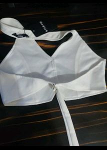White Halter Vest &amp; Wide Leg Pants Set