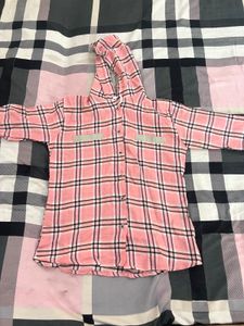 size(S) Pink Plaid Hooded Shirt💃✨